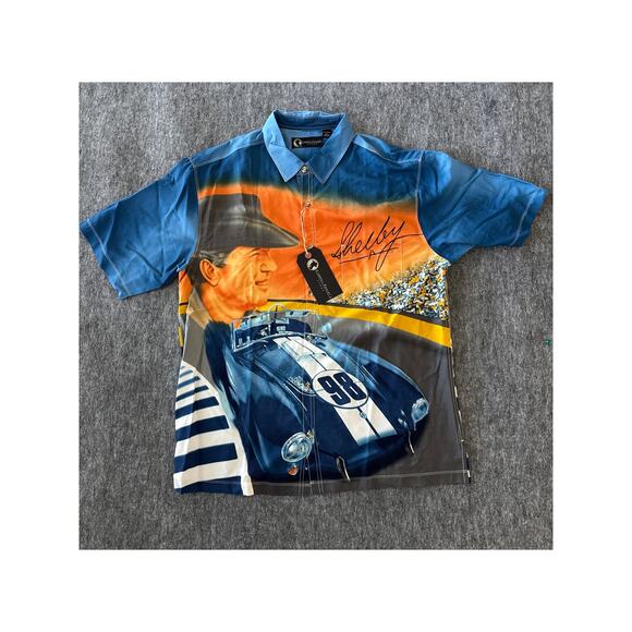 Carroll Shelby Cobra 427 S/C Camp Men's Button-Up‎ Shirt Size Large- NWT